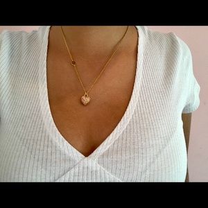 Juicy Couture Pink/Gold Heart Necklace
